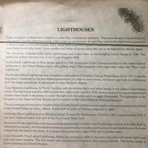 USPS Stamp Art Framed History of USA Lighthouse Stamps Wood Glass Nautical Decor - Picture 7 of 9